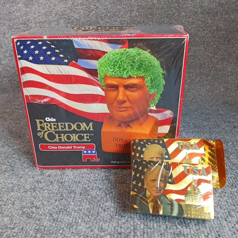 Donald Trump Chia Pet Freedom Of Choice Includes Playing Cards SEALED